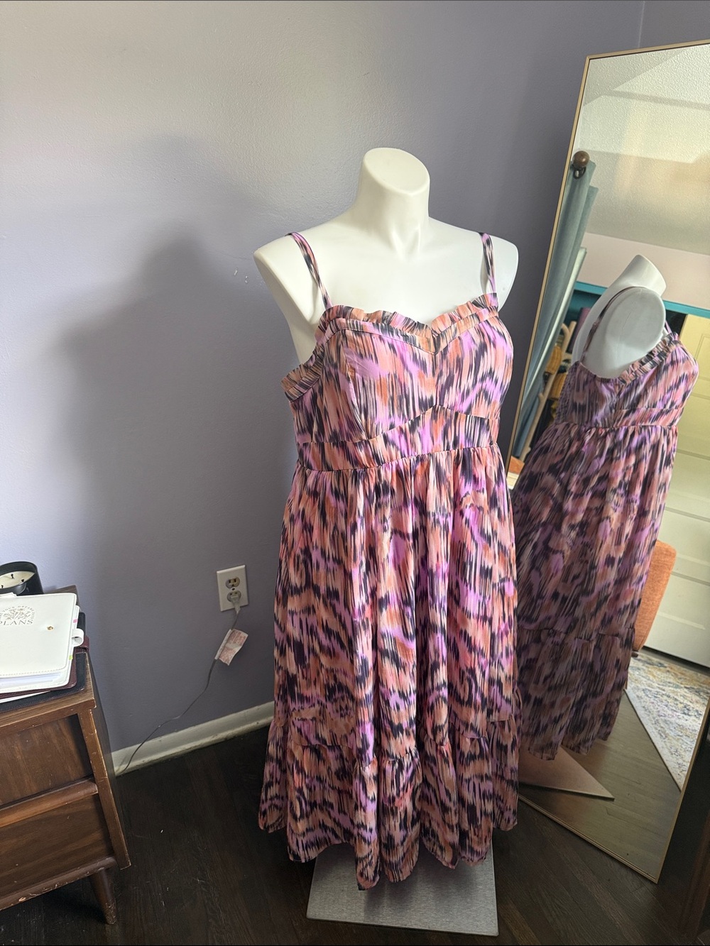torrid Pink & Purple Patterned Midi Dress